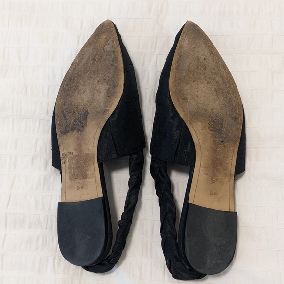 Pointed toe, black Sam Edelman satin loafers/mules in EUC - Picture 5 of 8